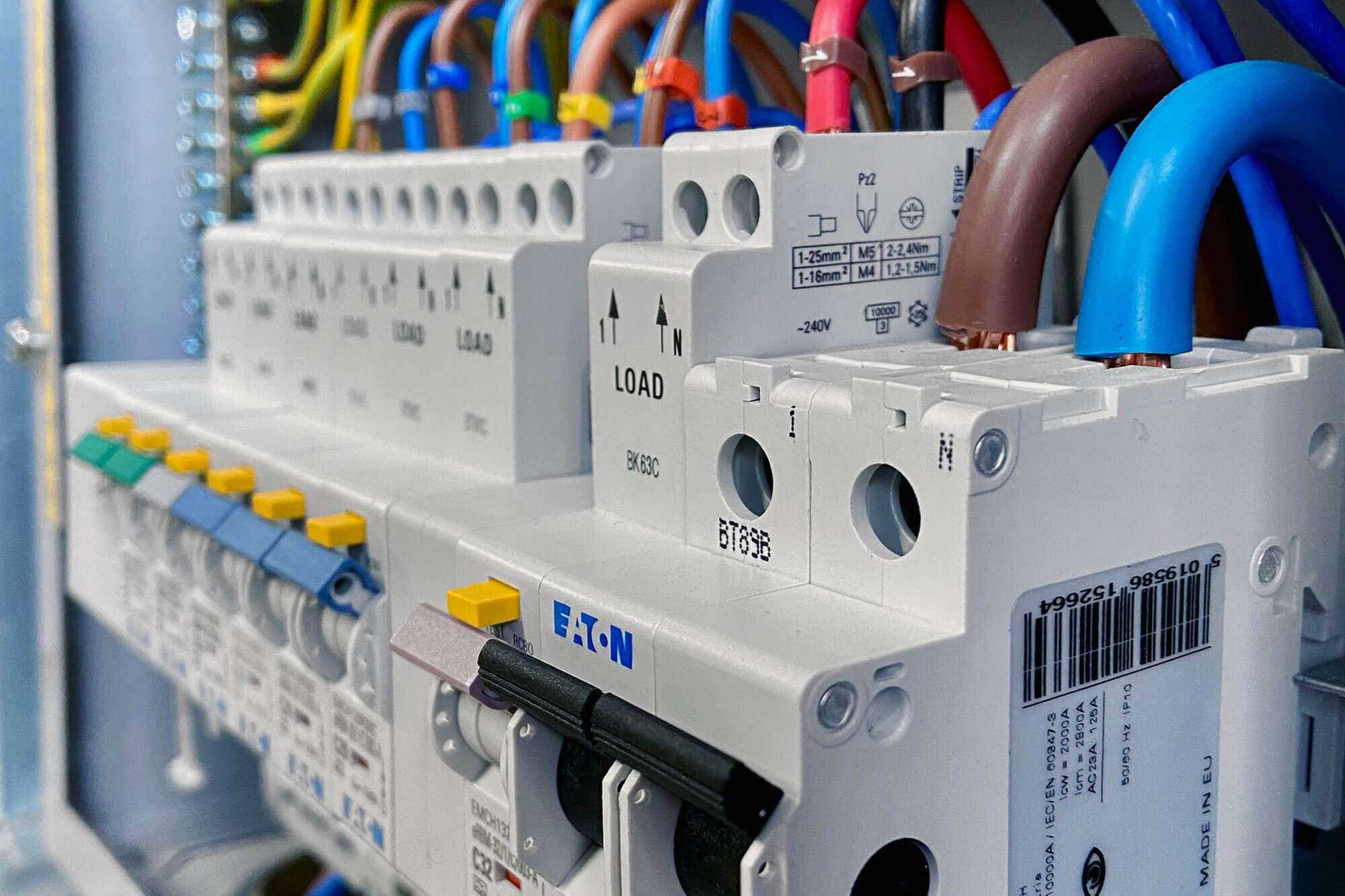 Close-up of a consumer unit inspected as part of a landlord EICR by LH Electrical